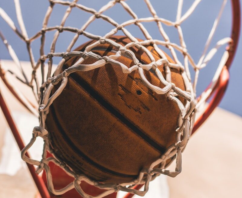 basketball on ring